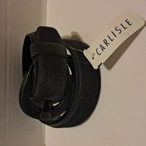 Women CARLISLE Black Genuine Leather Belt Size XL